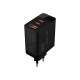 Φορτιστής LCD με USB + 2x USB-C PD 65W GAN BLOW μαύρος