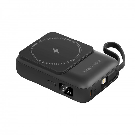 Powerbank 10000mAh wireless με USB/USB-C/Lightning Mag Safe Kruger&Matz μαύρο