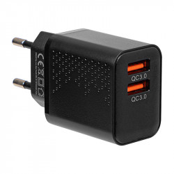 Φορτιστής με υποδοχή USBx2 QC 3.0 18W BLOW μαύρο