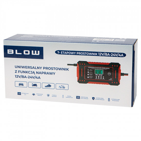 Φορτιστής μπαταρίας αυτοκινήτου 12V/8A - 24V/4A BLOW