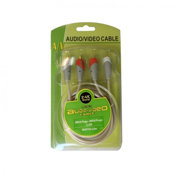 DM καλώδιο 2x RCA M/M 3m RC0716