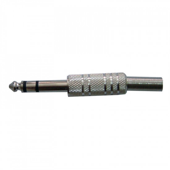 Connector Stereo 6.35mm Ασημί