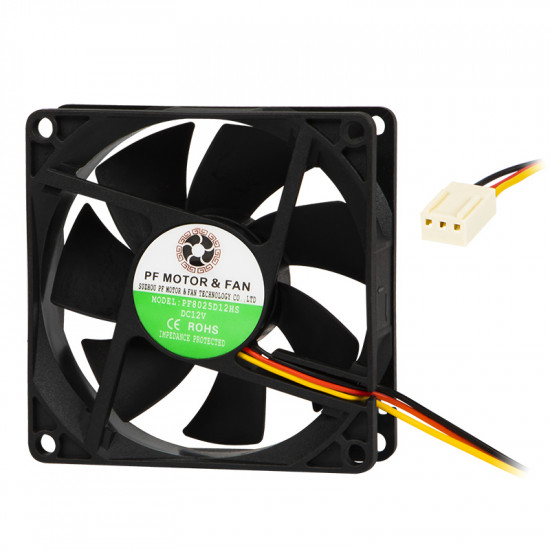 Ανεμιστήρας 80x80x25mm 12V 3W με Κουζινέτο