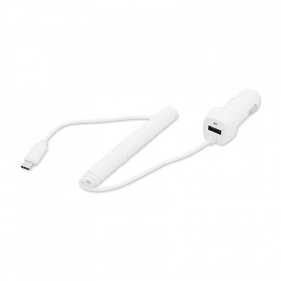 Φορτιστής Αυτοκινήτου 2.1Α με Καλώδιο USB Type C & Θύρα USB