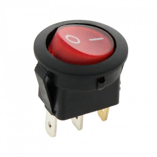 Διακόπτης ON-OFF με λαμπάκι 6A 250V/125V 10A Κόκκινος