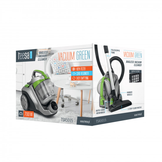 Ηλεκτρική Σκούπα Χωρίς Σακούλα TEESA VACUUM GREEN