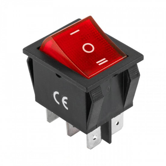 Διακόπτης IRS-203-1C ON-OFF-ON 6P Κόκκινος
