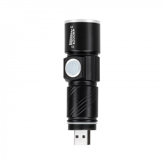 Φακός LED 3W Αλουμινίου USB REBEL