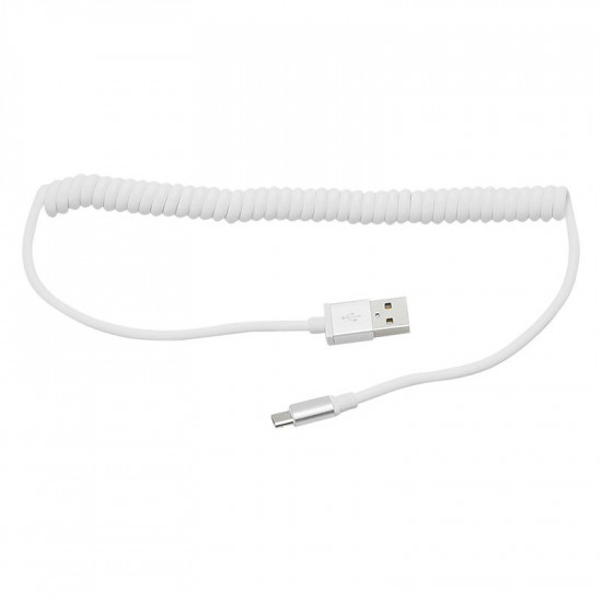 Καλώδιο USB A - Micro USB Spiral 1.5m Λευκό