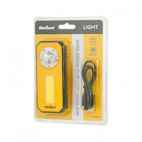 Μίνι φακός εργασίας με powerbank 3W REBEL