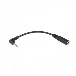 Connector 2.5mm γωνία - 3.5mm M/F σε καλώδιο (μαύρο)