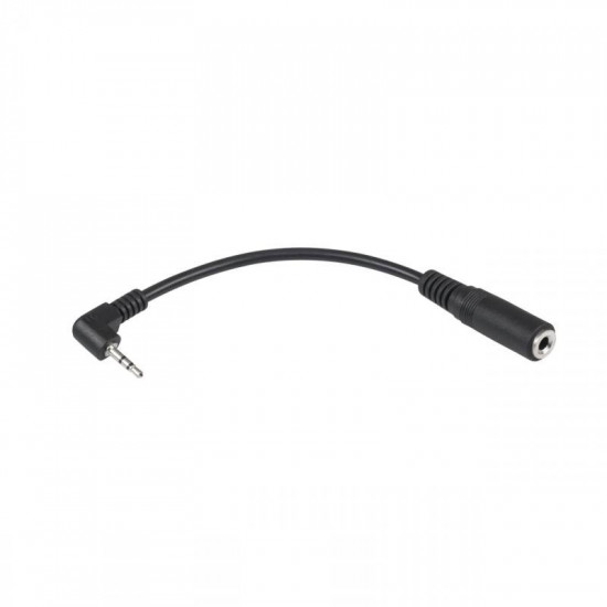 Connector 2.5mm γωνία - 3.5mm M/F σε καλώδιο (μαύρο)