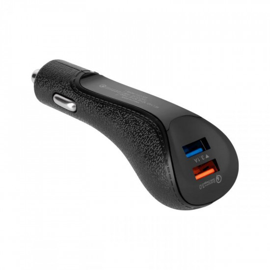 Φορτιστής αυτοκινήτου 2xUSB 5100mA 15W με λειτουργία Quick Charge 3.0 REBEL