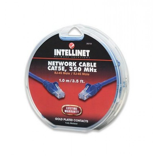 Καλώδιο UTP Cat5e 350MHz 1m μπλε Intellinet