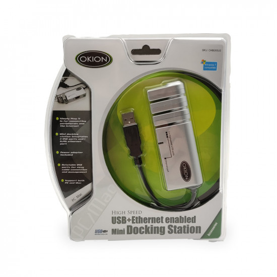 OKION Mini Docking Station High Speed USB+Ethernet