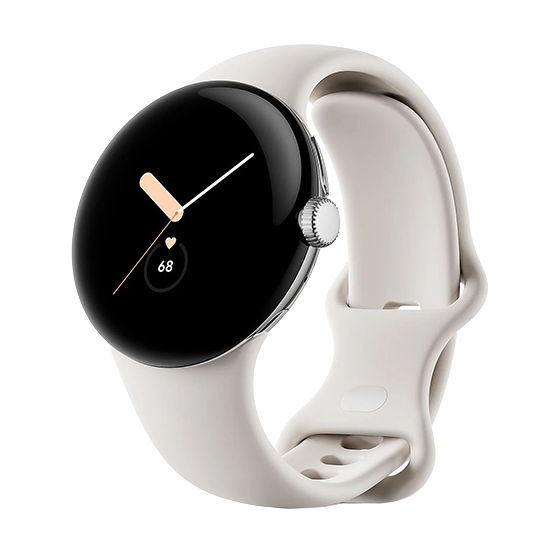 Watch Google Pixel Watch WiFi 41mm Polished Silver Case with Sport Band - Chalk