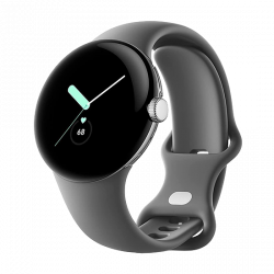 Watch Google Pixel Watch LTE 41mm Polished Silver Case with Sport Band - Charcoal
