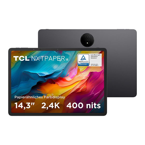 TCL NxtPaper 14 14.3 WiFi 8GB RAM 256GB Flip Case + T-Pen - Grey