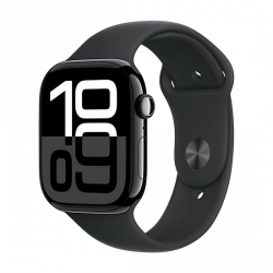 Watch Apple Watch Series 10 (2024) LTE 46mm Jet Black Aluminium Case with Sport Band - Black