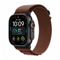 Watch Apple Watch Ultra 4 (2026) 5G 49mm Black Titanium Case with Burgundy Alpine Loop M - Black