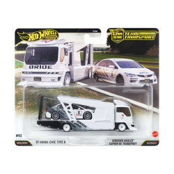 Mattel Hot Wheels Premium: Car Culture Team Transport – Hw Honda Civic Type-R & Kousoku Hauler Vehicles (JHX94)