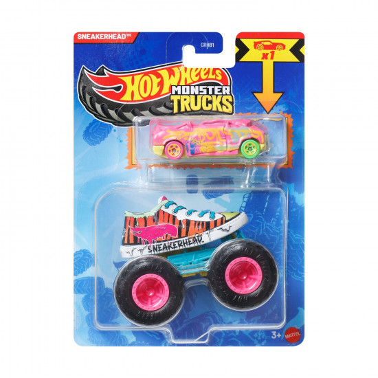 Mattel Monster: Trucks Vehicle With Small Car – Hw Mt Die-Cast & Truck 7 (JJT58)