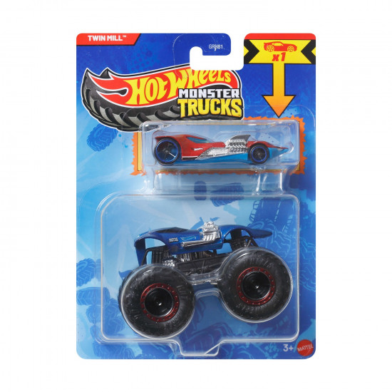 Mattel Monster: Trucks Vehicle With Small Car – Hw Mt Die-Cast & Truck 5 (JJT56)