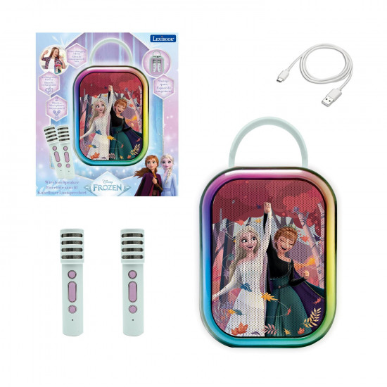 Lexibook Wireless Speaker with Microphone: Frozen Bluetooth Karaoke with 2 Wireless Microphones (25.BTC030FZ)