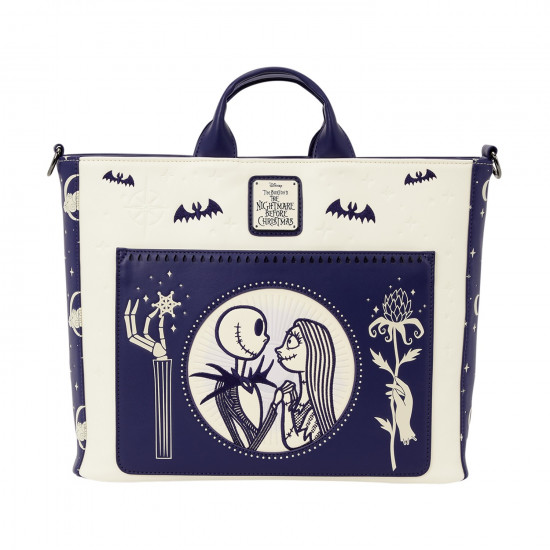 Loungefly Disney: The Nightmare Before Christmas - Jack Skellington & Sally Night Sky Convertible Backpack & Tote Bag (WDTB3488)