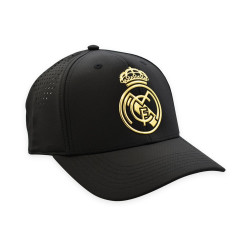 Real Madrid CF Official Cap – Black Performance Cap with Gold Crest – Size U (RM3GO41)