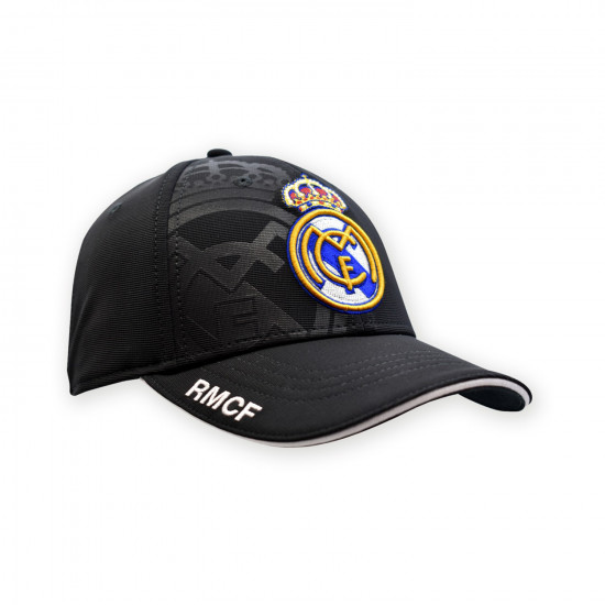 Real Madrid CF Official Cap – Black Cap with Contrast Trim – Size U (RM3GO45)