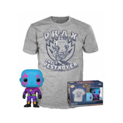 Funko Pop! & Tee (Adult): Marvel Guardians of the Galaxy - Drax (Blacklight) (Special Edition) Vinyl Figure and T-Shirt (S)