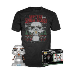 Funko Pop! & Tee (Adult): Star Wars - Holiday Stormtrooper (Metallic) Vinyl Figure & T-Shirt (S)