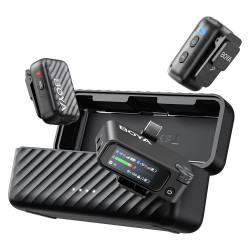 BOYAMIC 2-02 Wireless HD Microphone USB-C &Camera 2x RXs 32bit Float Onboard Rec 300m 15h