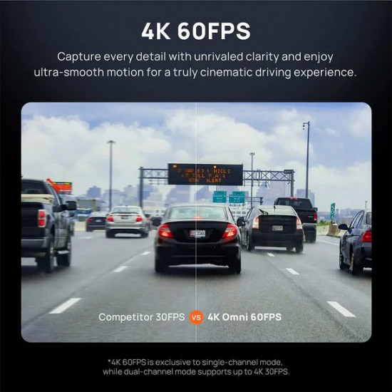 70mai Dash Cam 4K Omni 360° + Reaview Full View with Dual Sony STARVIS 2, AI 2.0 & 4G LTE (X800-2)