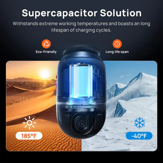 70mai Dash Cam 4K Omni 360° + Reaview Full View with Dual Sony STARVIS 2, AI 2.0 & 4G LTE (X800-2)