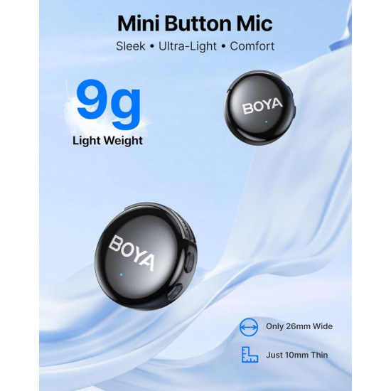 BOYALINK 3 - Type-C & 3,5mm AI-Powered Button Wireless Microphone 2 TX + 1 RX + charging Case
