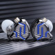 KZ ZSN PRO 2 Black Blue No Mic - IEM 3,5 In Ear Monitor Earphones, Hybrid 1BA+1DD 10mm, metal, HIFI