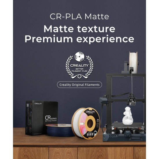 CREALITY CR-PLA Matte Grey, 3D Printer Filament 1 kg Spool,1.75mm (3301010299 gray)