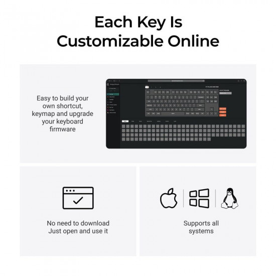 Keychron C1 Pro (C1PX-M3) QMK/VIA Mechanical Brown Sw. - 8K Polling Rate Hot Swap. 80% US Retro RGB