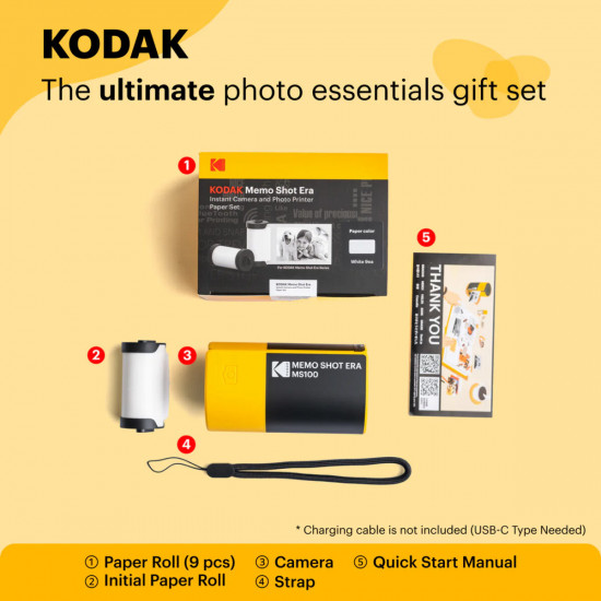 Kodak Memo Shot ERA Catridge - Paper for photo-Label Printer (9 Rolls)