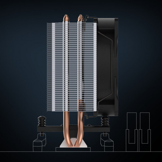 Arctic Freezer 8i – CPU Cooler for LGA1851, LGA1700, Direct touch, dual 12cm Pressure Fan push