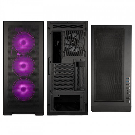Kolink Unity Meshbay ARGB Midi ATX Tower Case - 400mm clearance (4 pre-installed fans & controller)