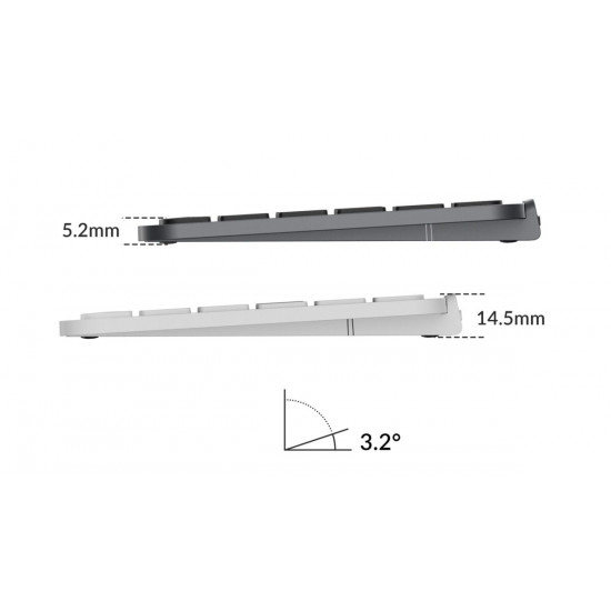 Keychron B6 Pro (B6P-K1) Ultraslim Wireless BT Keyboard ZMK Online customization - Gray 100% US Lay