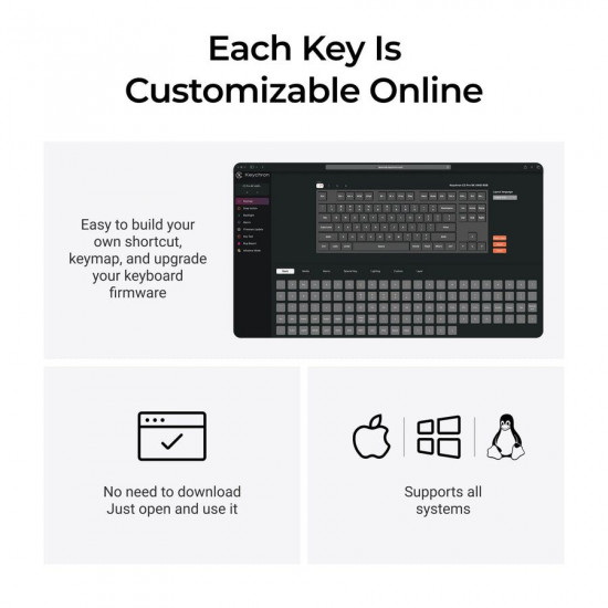 Keychron C3 Pro (C3PX-H1) QMK/VIA Mechanical Red Switch - 8K Polling Rate Hot Swap. 80% US RGB