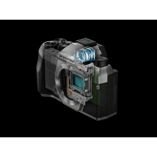 Olympus OM-5 II body black, BLS-50 Battery, Eyecup, USB Connection Cable, Shoulder Strap