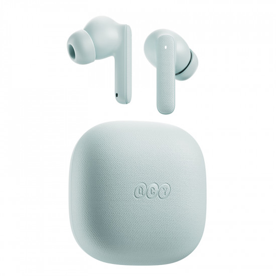 QCY Buds Misty Blue - Noise Reduction Clear Calls TWS Earbuds 35h, 10mm dynamic drivers
