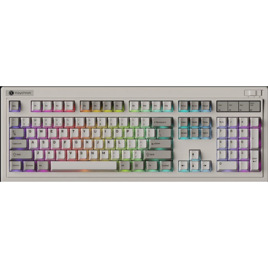 Keychron C2 Pro (C2PX-M1) QMK/VIA Mechanical Red Switch - 8K Polling Rate Hot Swap.100% US Retro RGB