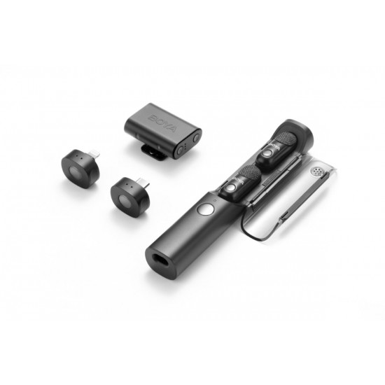 BOYA Magic - Type-C, Lightning & 3,5mm, Camera Receiver Wireless Microphone 2 TX + 3 RX + char. Case