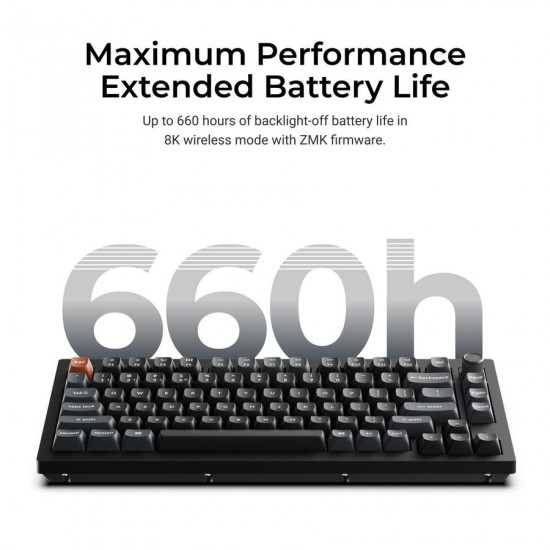Keychron V1 Ultra (V1U-D3) QMK/VIA 8K Wireless Custom Mechanical Keyboard Brown Switch RGB 75% US